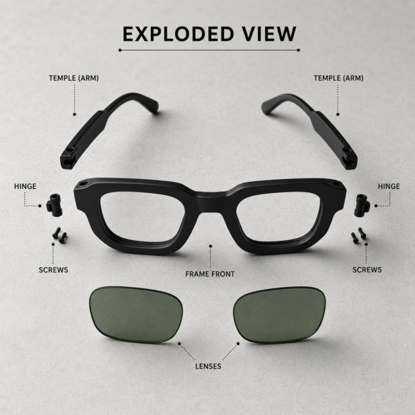 Retro Chunky Rectangle Sunglasses – Matte Black Frame with Light Green Lenses