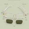 6345C76B-CD9B-4395-ADFA-349B5796CD9F Retro Slim Rectangular Sunglasses – Transparent Clear Frame with Olive Green Lenses