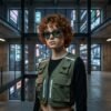 Retro Chunky Rectangle Sunglasses – Matte Black Frame with Light Green Lenses